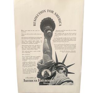 Vintage 1943 American Railroads Resolution Ad Advertisment